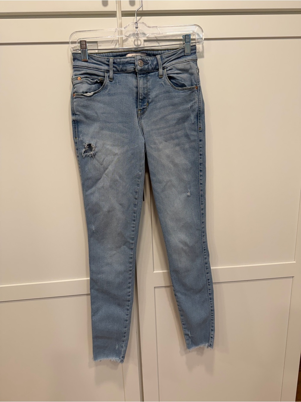 Guess Light Blue Distressed Skinny Jeans